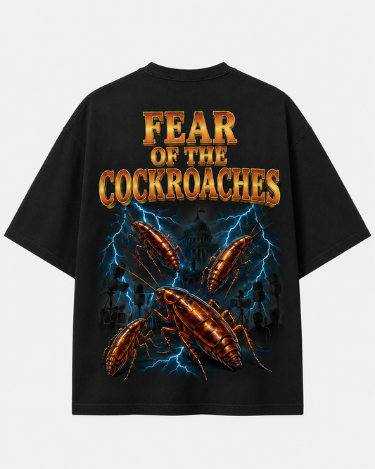 CJP Fear of the Cockroaches T-Shirt — Cockroach Janta Party Black Tee